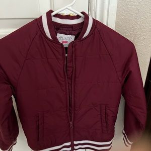 Burgundy puffer jacket